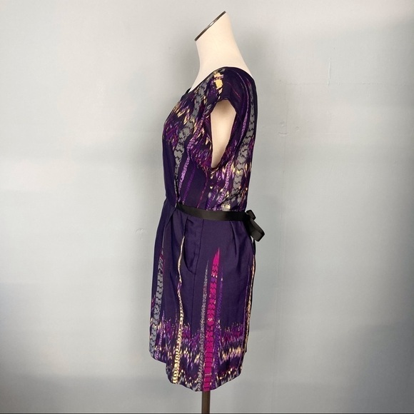 𝅺bebop Cap Sleeve Self Tie Pocket Pleated Dress - Picture 5 of 13